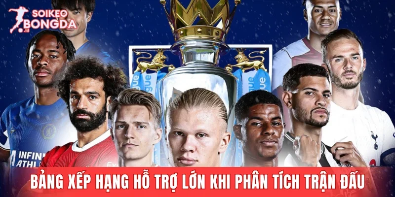 Bảng xếp hạng hỗ trợ tích cực cho quá trình phân tích trận đấu